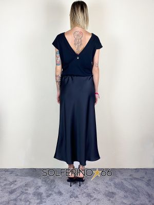 SOUVENIR PRIVèE GONNA SATIN NERO - immagine 2