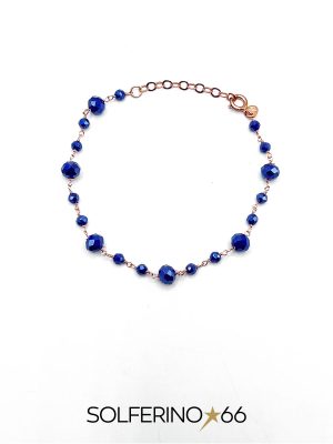 BRACCIALE DORATO ROSARIO BLU - immagine 2