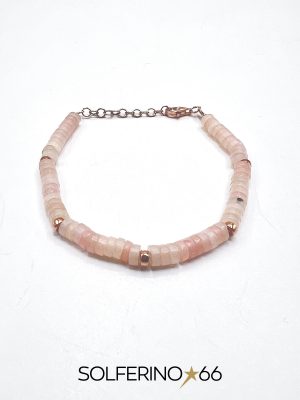 BRACCIALE DORATO RONDELLE ROSA TENUE
