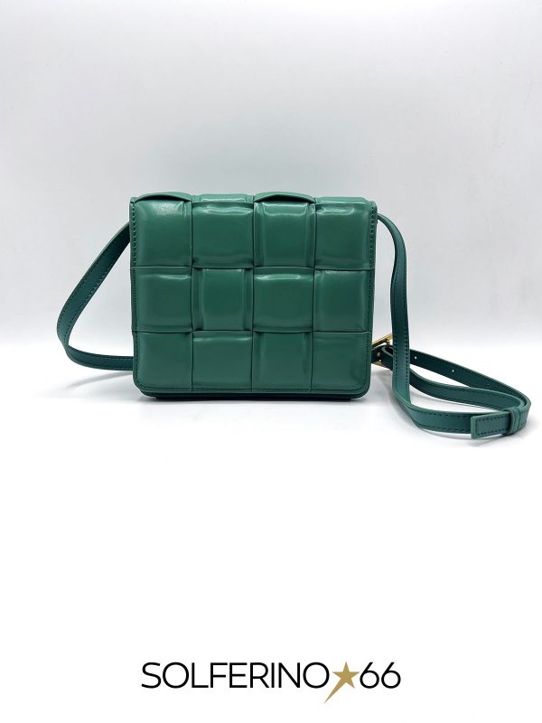 MINI BORSA PATTA INTRECCIO VERDE