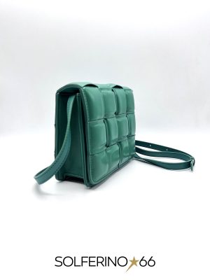 MINI BORSA PATTA INTRECCIO VERDE - immagine 2