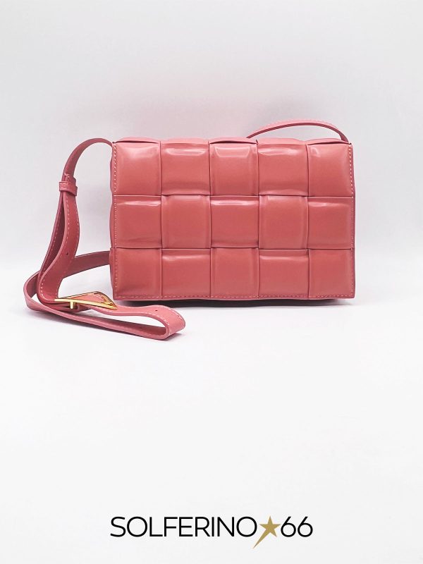 BORSA PATTA INTRECCIO SALMONE
