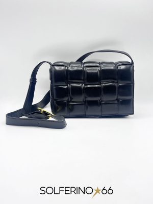 BORSA PATTA INTRECCIO NERA
