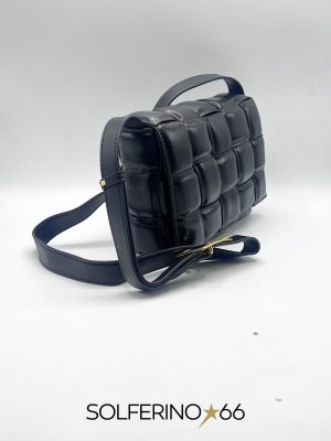 BORSA PATTA INTRECCIO NERA - immagine 2