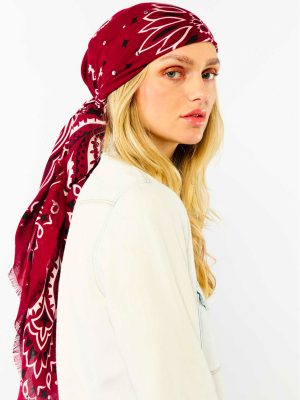 WILD SCIARPA BIG PAISLEY BORDEAUX - immagine 2