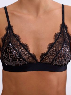 LOVE Stories BRALETTE LOVE LACE PAILLETTES BLACK - immagine 2