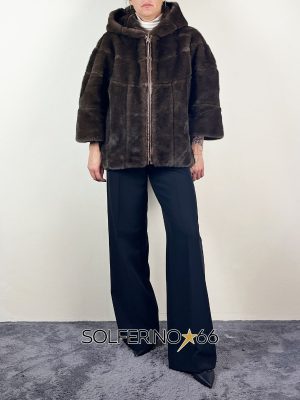 UNCOMMON PELLICCIA ECO CAPPUCCIO VISONE