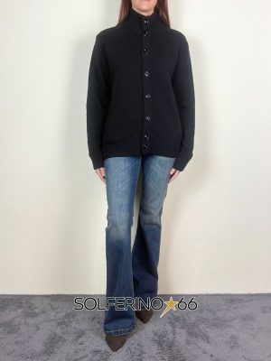 WOOL & CO CARDIGAN LANA RASATA NERO