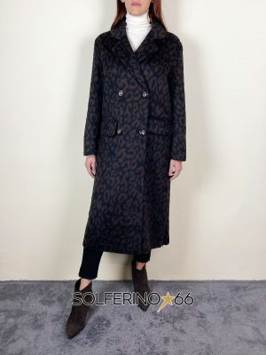 SINCE'RE CAPPOTTO DOPPIO PETTO LEOPARD