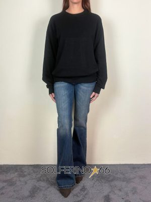 WOOL & CO GIROCOLLO LANA/CASHMERE NERO