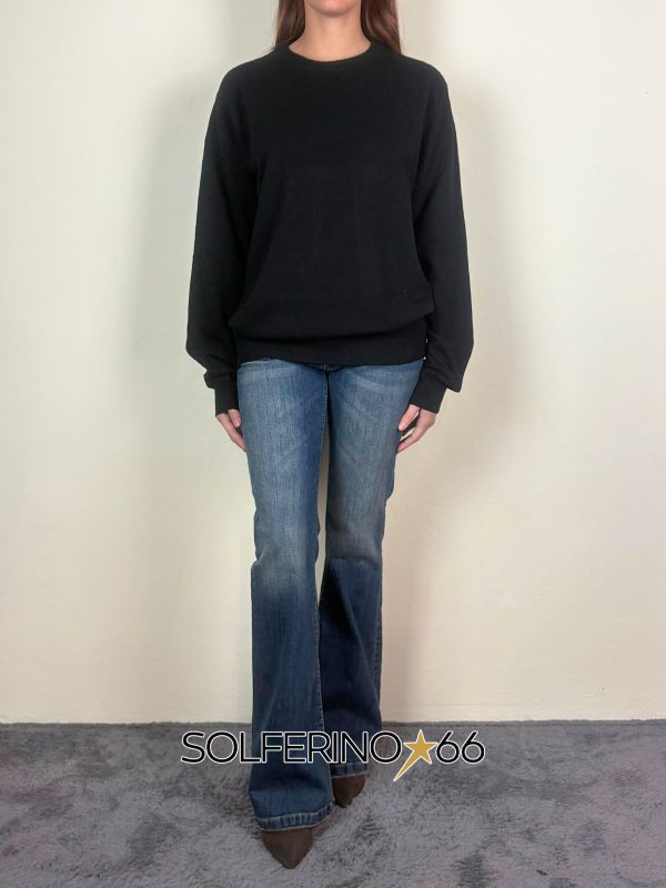 WOOL & CO GIROCOLLO LANA/CASHMERE NERO
