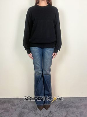 WOOL & CO GIROCOLLO LANA/CASHMERE NERO - immagine 2