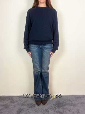 WOOL & CO GIROCOLLO LANA/CASHMERE BLU - immagine 2