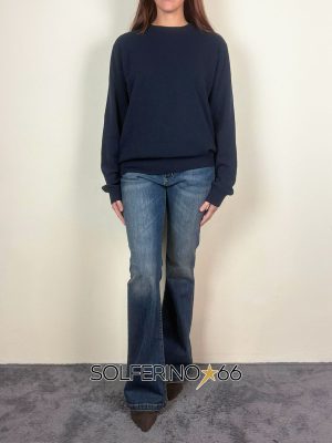 WOOL & CO GIROCOLLO LANA/CASHMERE BLU