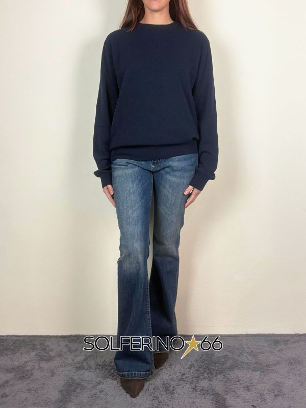 WOOL & CO GIROCOLLO LANA/CASHMERE BLU