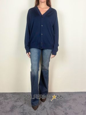 WOOL & CO CARDIGAN LANA MERINO BLU