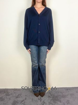 WOOL & CO CARDIGAN LANA MERINO BLU - immagine 2