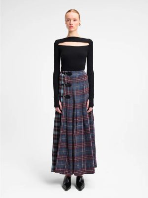 WEILI ZHENG TOP IN MAGLIA CON CUT-OUT BLACK