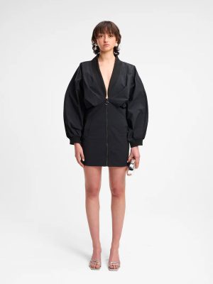 WEILI ZHENG MINI ABITO IN NYLON BLACK