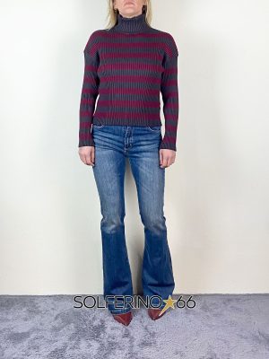 KONTATTO DOLCEVITA RIGHE MORO/BORDEAUX