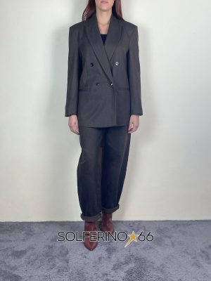 KONTATTO GIACCA OVER DOPPIOPETTO SPINATO MORO